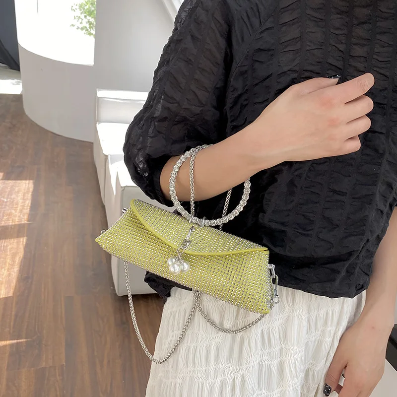 Glittery Diamond Handbags for Women 2023 Trend Unique Design Small Shoulder Bag Woman Fashion Luxury Party Elegant Evening Bag