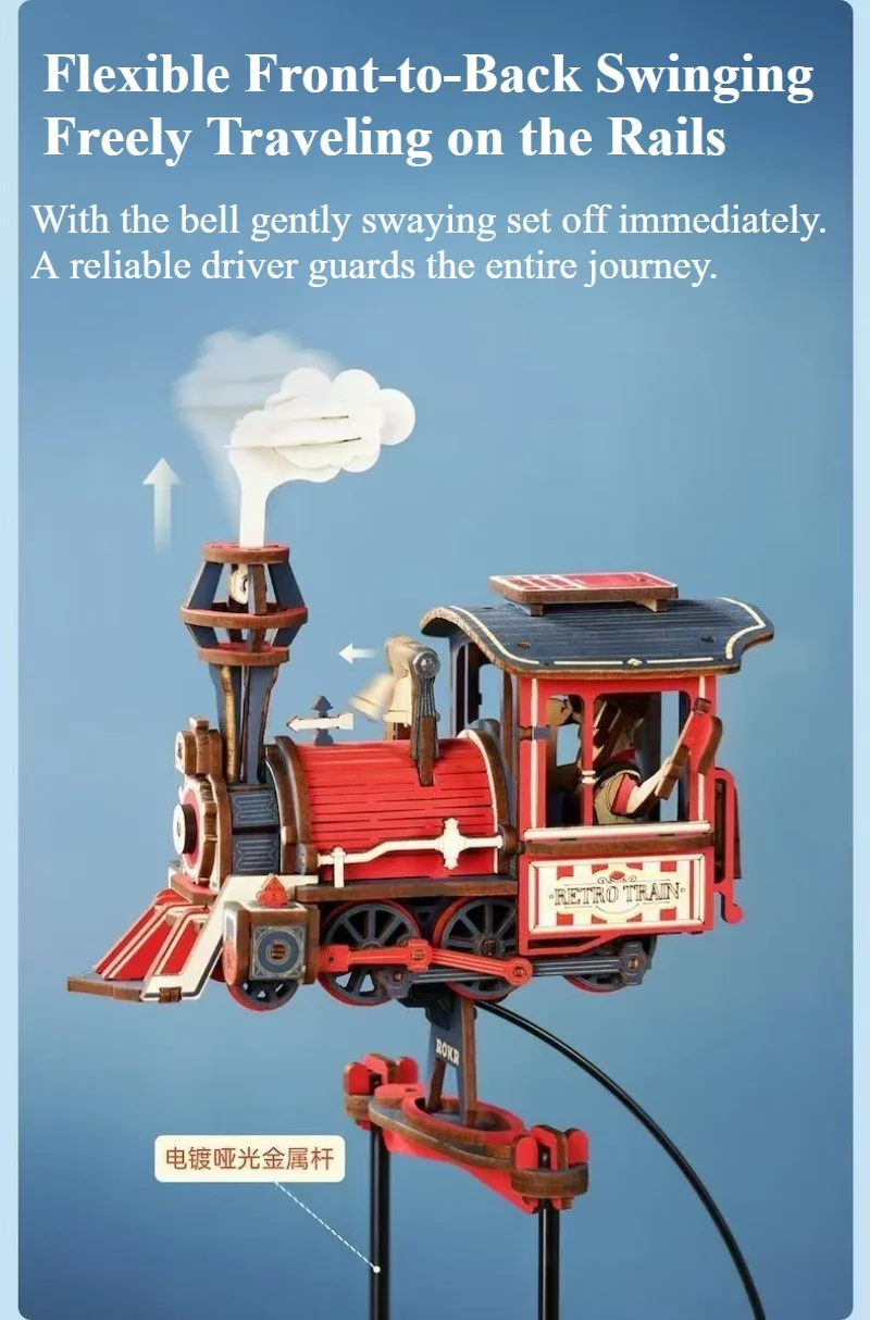 Фото Новая оригинальная сборная модель Robotime Gravity Swing Steam Navigator / Maritime Fisherman: настольное украшение, коллекционный предмет, подарок №4