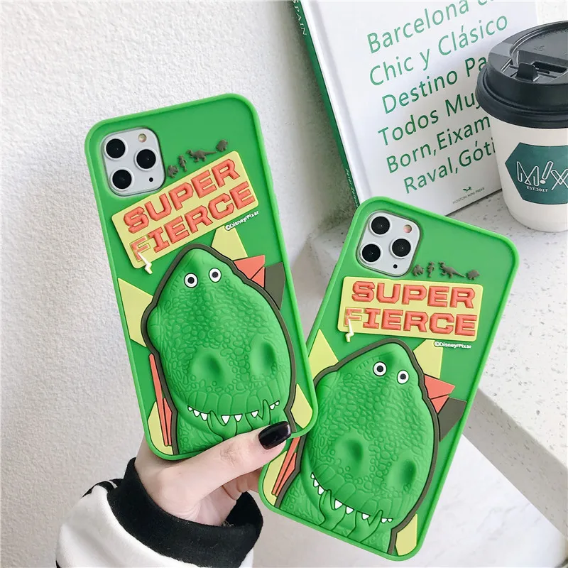 

3D Embossment Lifelike Dinosaur Phone Case for IPhone 13 12 11 Pro Max XR XS X 8 7 6 Plus Soft Silicone Shockproof Cover Fundas