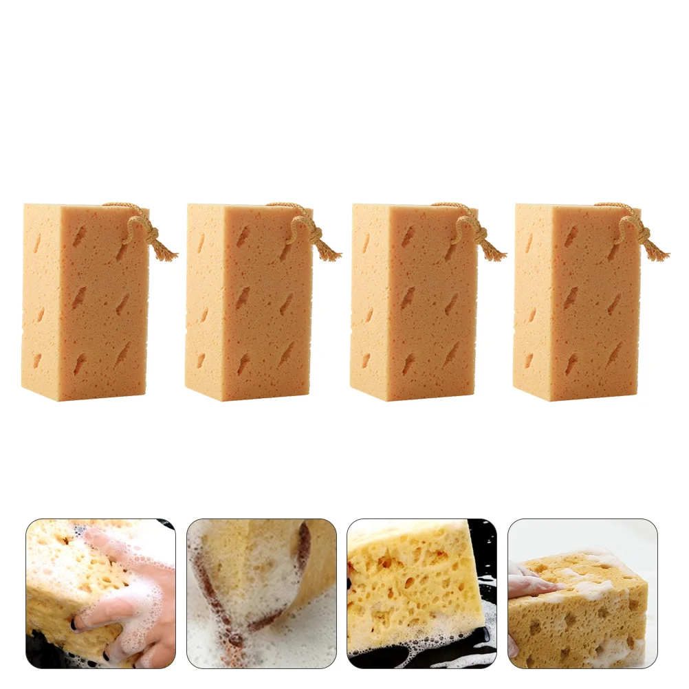 

4pcs Car Cleaning Sponge Thick Auto Cleaning Sponge Car Wax Detailing Brush