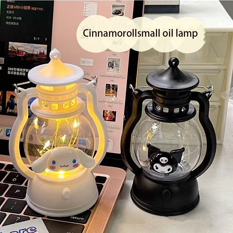 

Sanrio Kuromi Cinnamoroll Kawaii Japanese Ins Portable Night Light High-Value Atmosphere Light Small Oil Lamp Birthday Girl