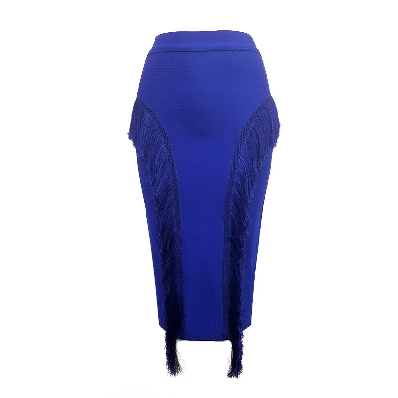 Skirts Women High Waist Bodycon Office Lady Tassel Elegant 2022 New Fashion Pencil Bandage