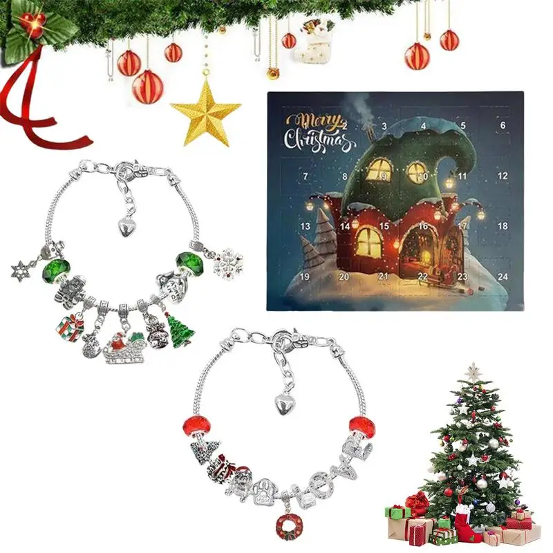 

Christmas Countdown Calendar Holiday Advent Calendar Bracelet Making Kit 24 Drawers To Create A Holiday Atmosphere For Kids