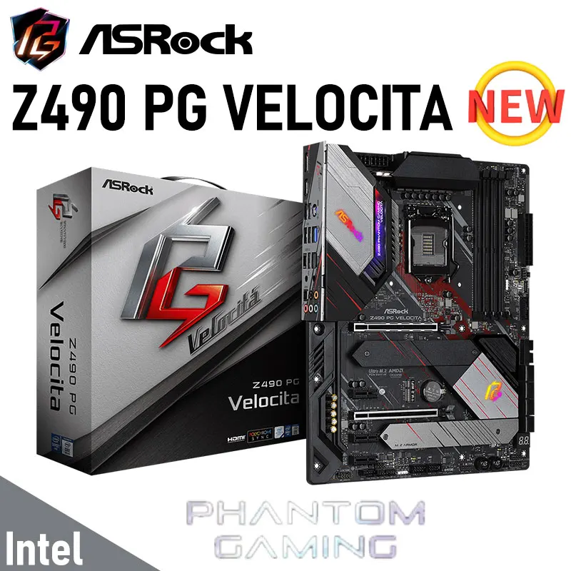

LGA 1200 11th Gen i5 ASRock Z490 PG Velocita Motherboard DDR4 128GB M.2 PCI-E 3.0 Z490 Placa-mãe 1200 ATX Desktop Intel Z490 New