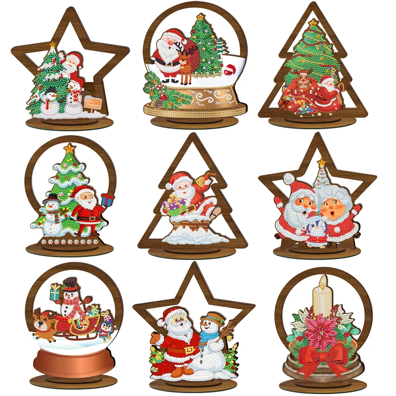 

DIY алмазная живопись Санта Снеговик Настольная Фотография мозаика фотообои украшения для дома подарки