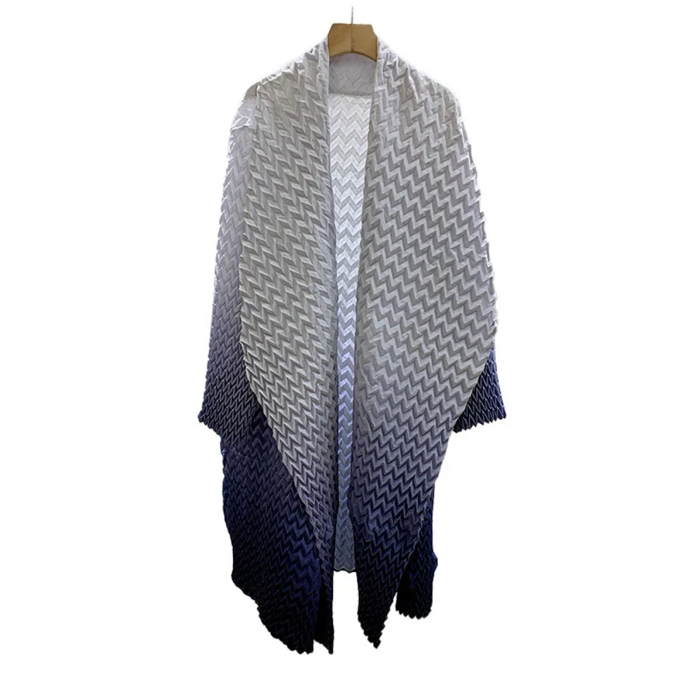 Женский плиссированный кардиган плиссированная куртка градиентного цвета