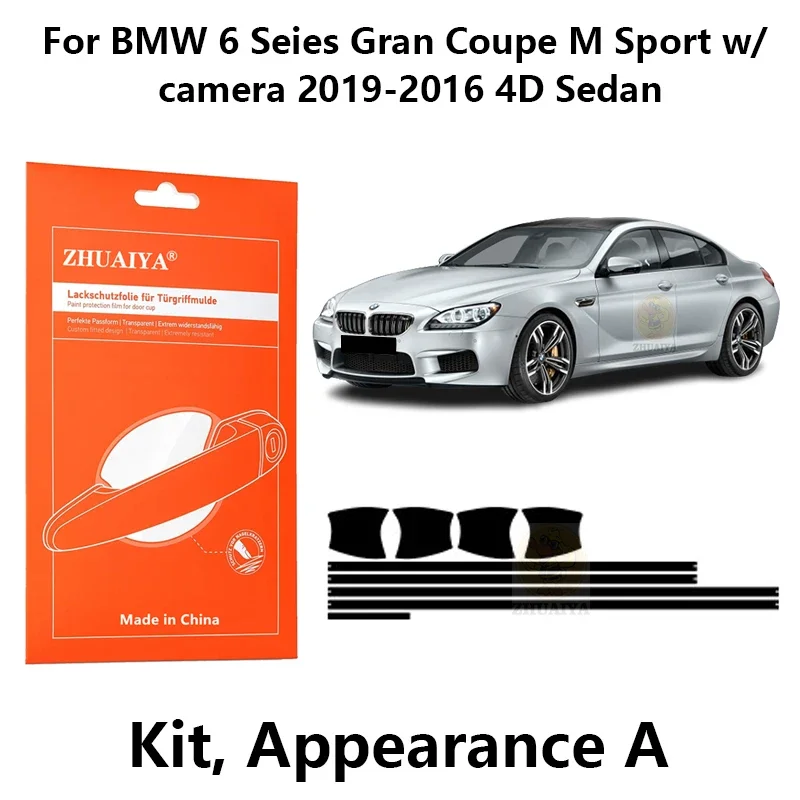 

Защитная пленка ZHUAIYA для красок дверной ручки, ТПУ PPF для BMW 6 Seies Gran Coupe M Sport w/camera 2019-2016 4D