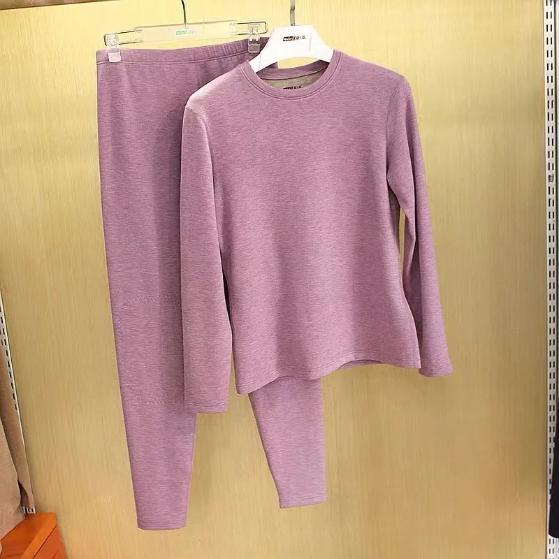 Новая серия One 6785 теплый золотой женский термокостюм с круглым вырезом флисовая