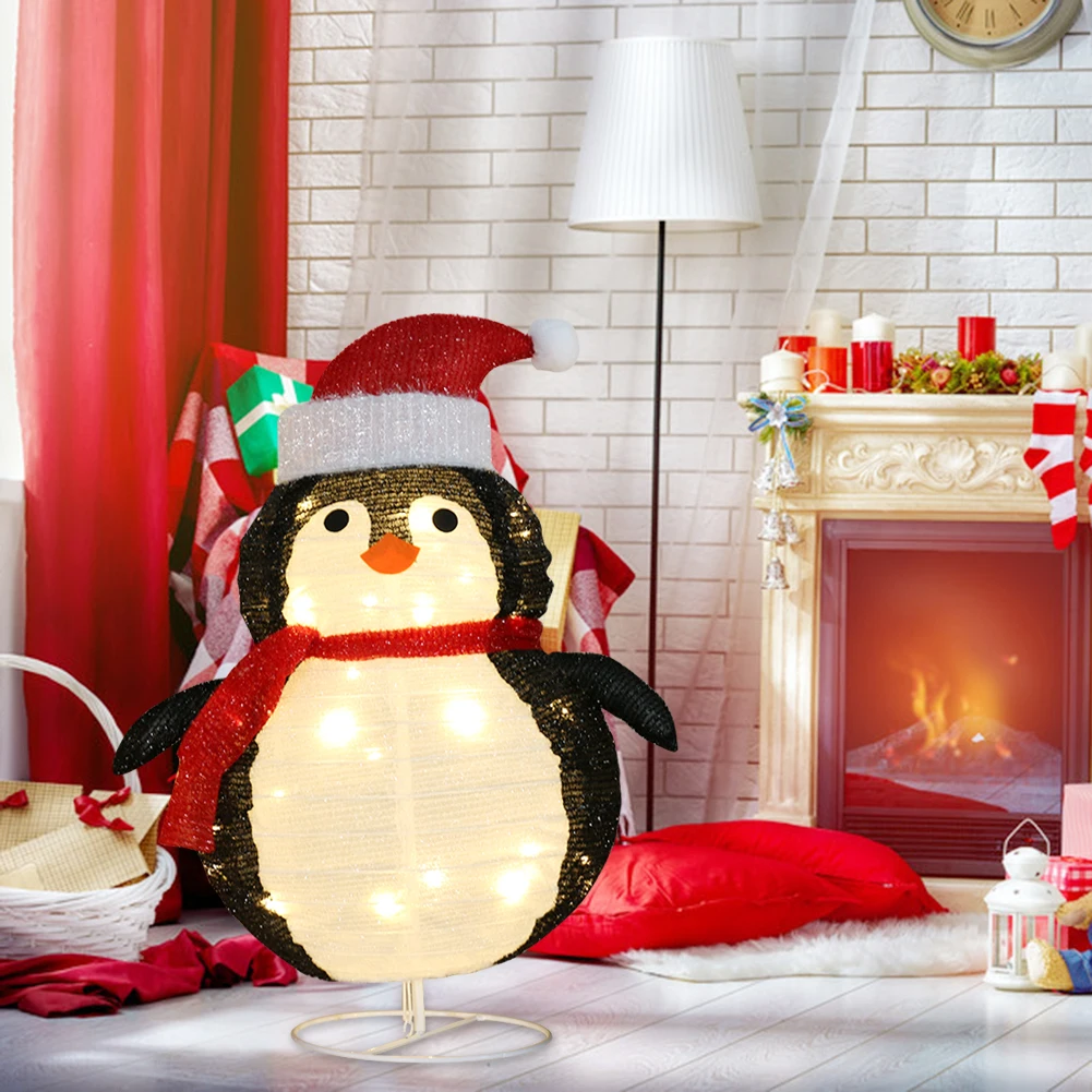 

Креативные светодиодные светильник шения для кукол, игрушка в форме пингвина/снеговика/Санта, Рождественская светодиодная сказочная лампа...