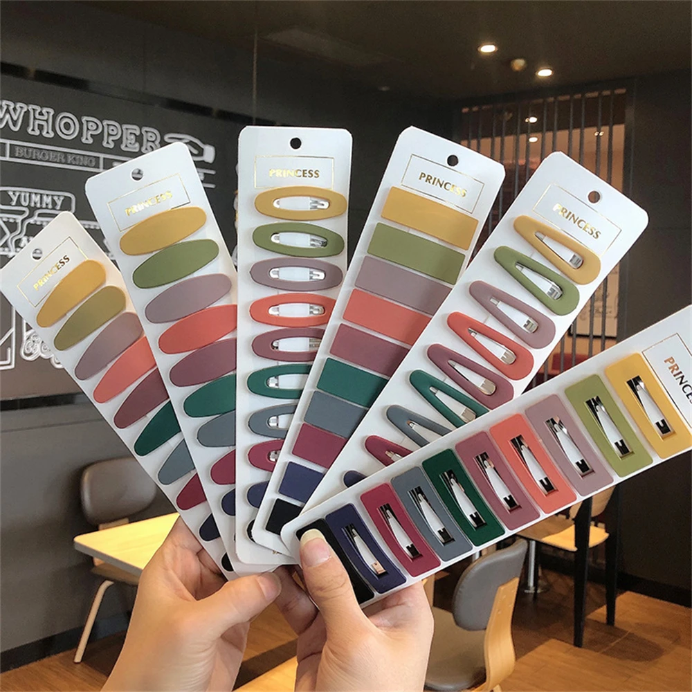 

10PCS/Set Candy Color Hair Clips Simple Basic Sweet Hairpins For Women Girls Colorful Acrylic Hair Claws Headwear