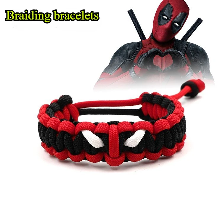 Мужской браслет Marvel Deadpool регулируемый ручной работы паракорд аксессуары