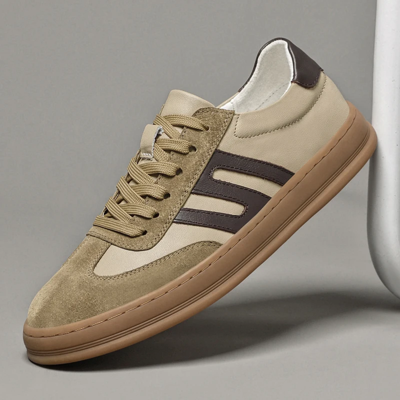 Высококачественные новые универсальные мужские туфли на плоской подошве из