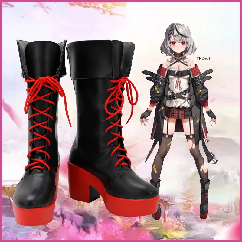 

HOLOLIVE Virtual Vtuber YouTuber Sakamata Chloe Cosplay Boots PU Shoes Halloween Cosplay Prop For Adult Women