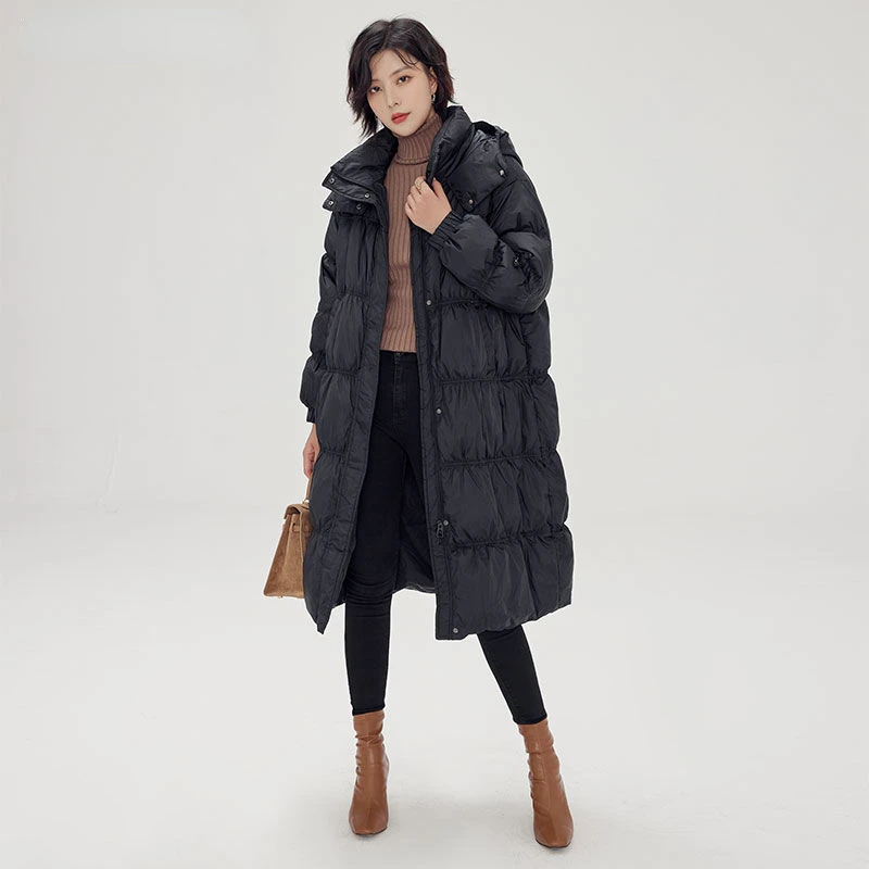 

2022 Women's Winter Coats Long Section Puffer Thicken Warm Down Jacket Coat Fashion Outwear Female Korean Parkas Jackets E607