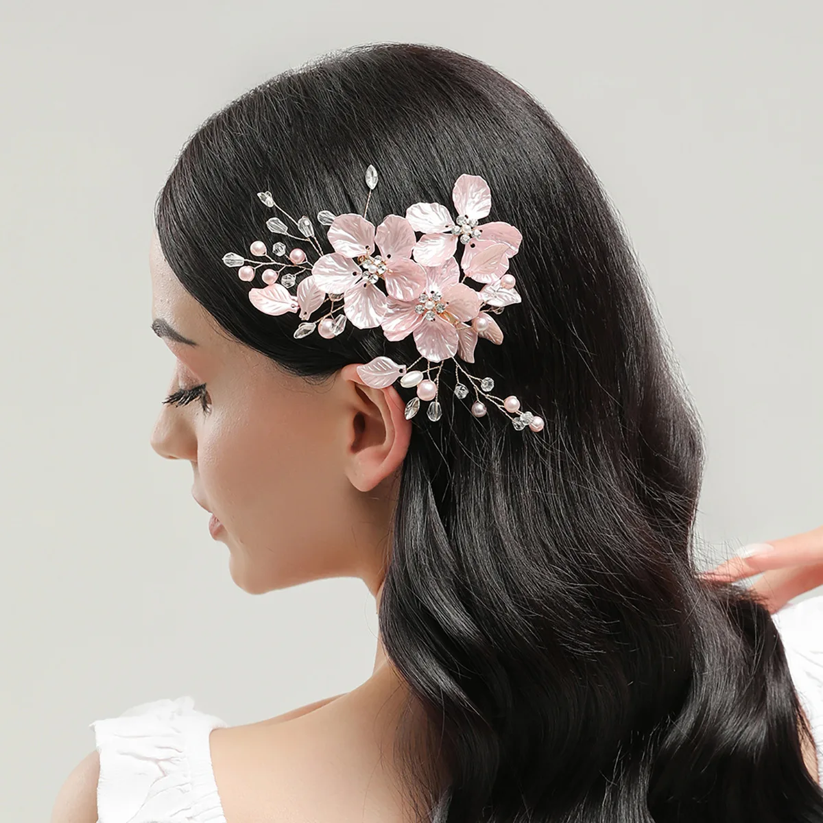 White Flower Hairpins Elegant Women Floral Style Hair Clip Chinese Style Hairclip Bride Wedding Headdress Hanfu Hair Accessories images - 6