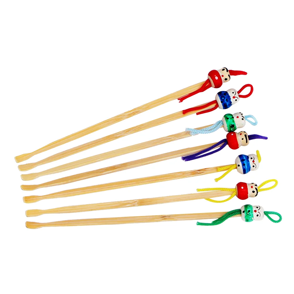 

12 Pcs Wooden Ear Pick Kids Earbuds Adorable Wax Cleaner Accessory Picker Remover Cartoon Child Hanging