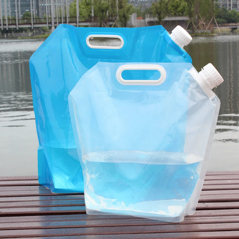

5L Foldable Water Bags Drinking Bag Water Storage Lifting Bag Camping Hiking Survival Hydration Storage Bladder Outdoor Tools