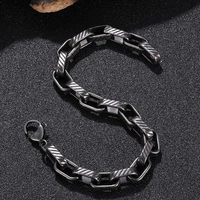 trendy cuban chain men bracelets classic vintage lobster clasp stainless steel bracelet jewelry gift