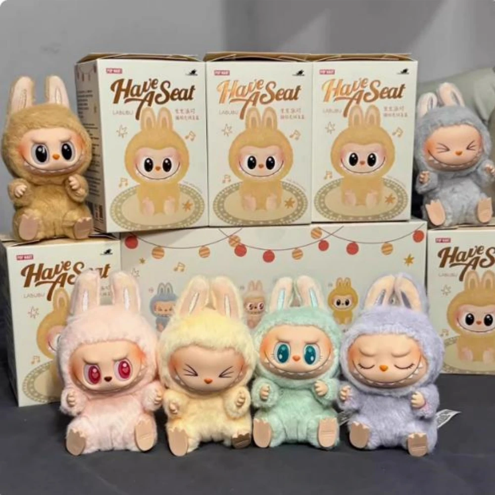 Подлинная оригинальная Labubu сидячая вечеринка кролик виниловая макарон II 2 слепая