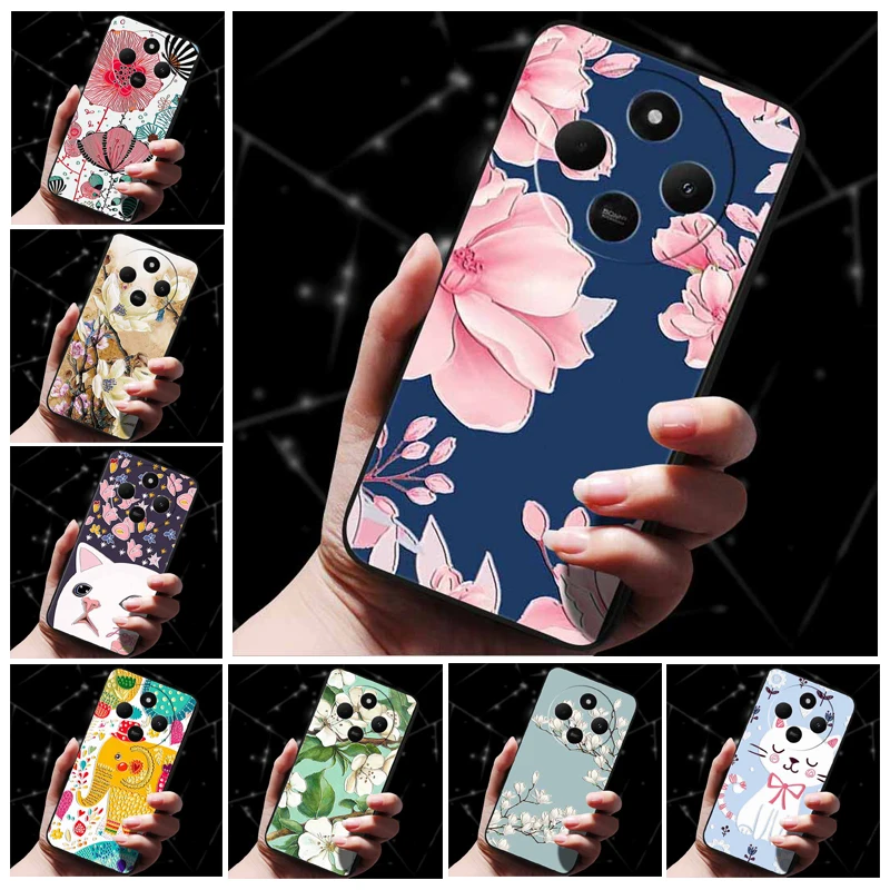 Для Redmi 14C Чехол 3D Цветочный рельефный силиконовый тисненый чехол для 14R / Xiaomi Poco C75