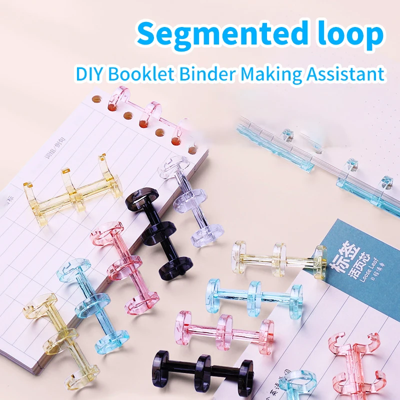 

Plastic Mini Loose Leaf Binder Clips 3 Rings Binding Ring Binder For Handmade Diary Book Scrapbook Note Book 2Pcs