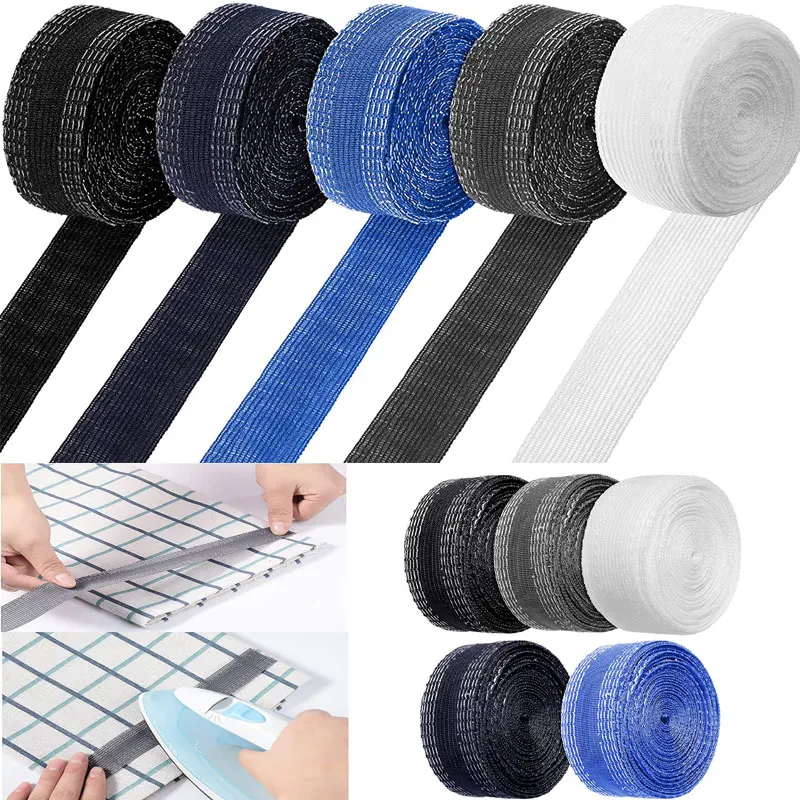 1/2/5M Self-Adhesive Pants Mouth Paste Iron-on Pants Edge Shorten Hemming Tape for Pants Jeans Garment Skirts DIY Sewing Fabric