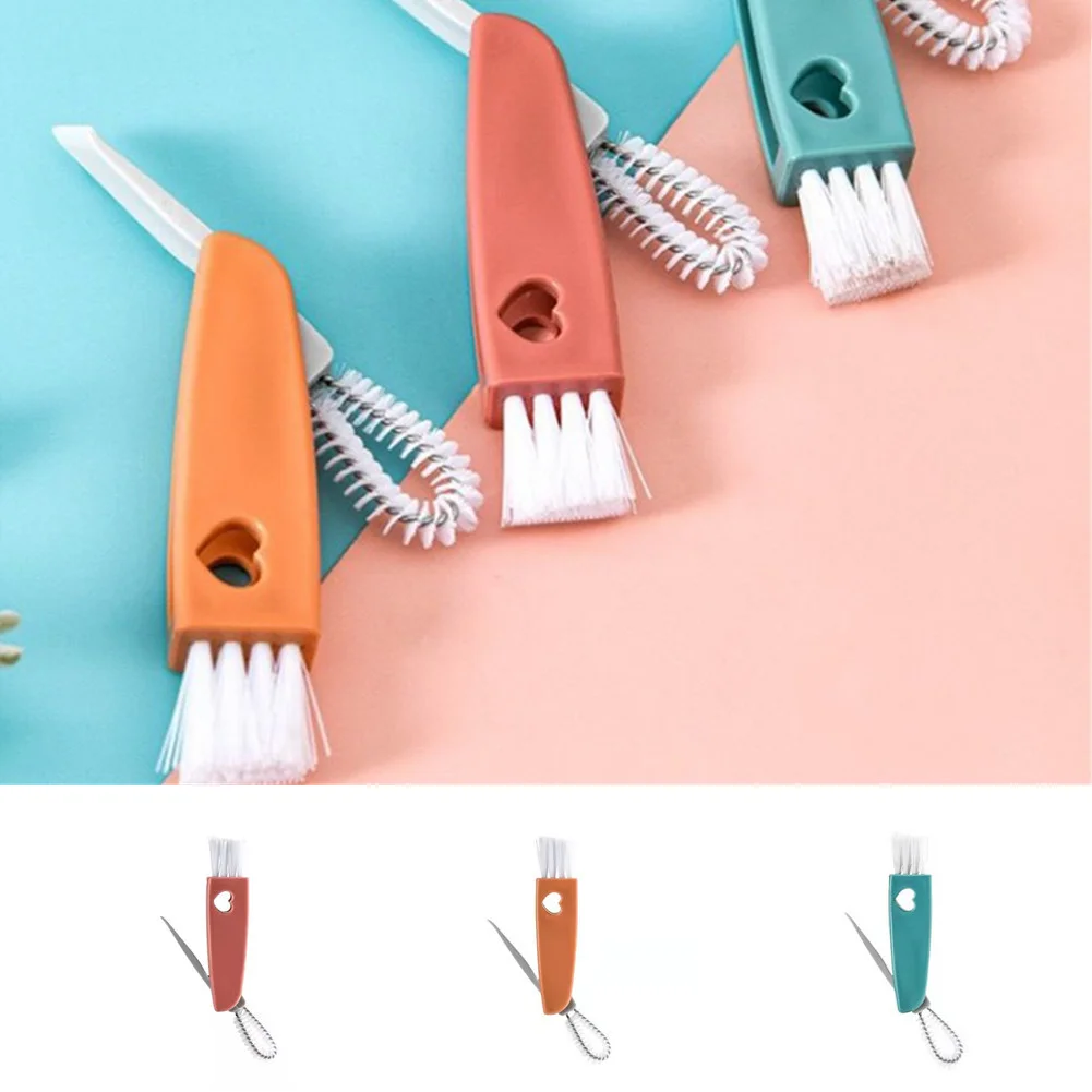 

Multifunction Gap Cleaning Brush Cup Cover Bottles Brush Keyboard Groove Brush Window Dead Corner Kitchen Cleaning Tools 3-in-1