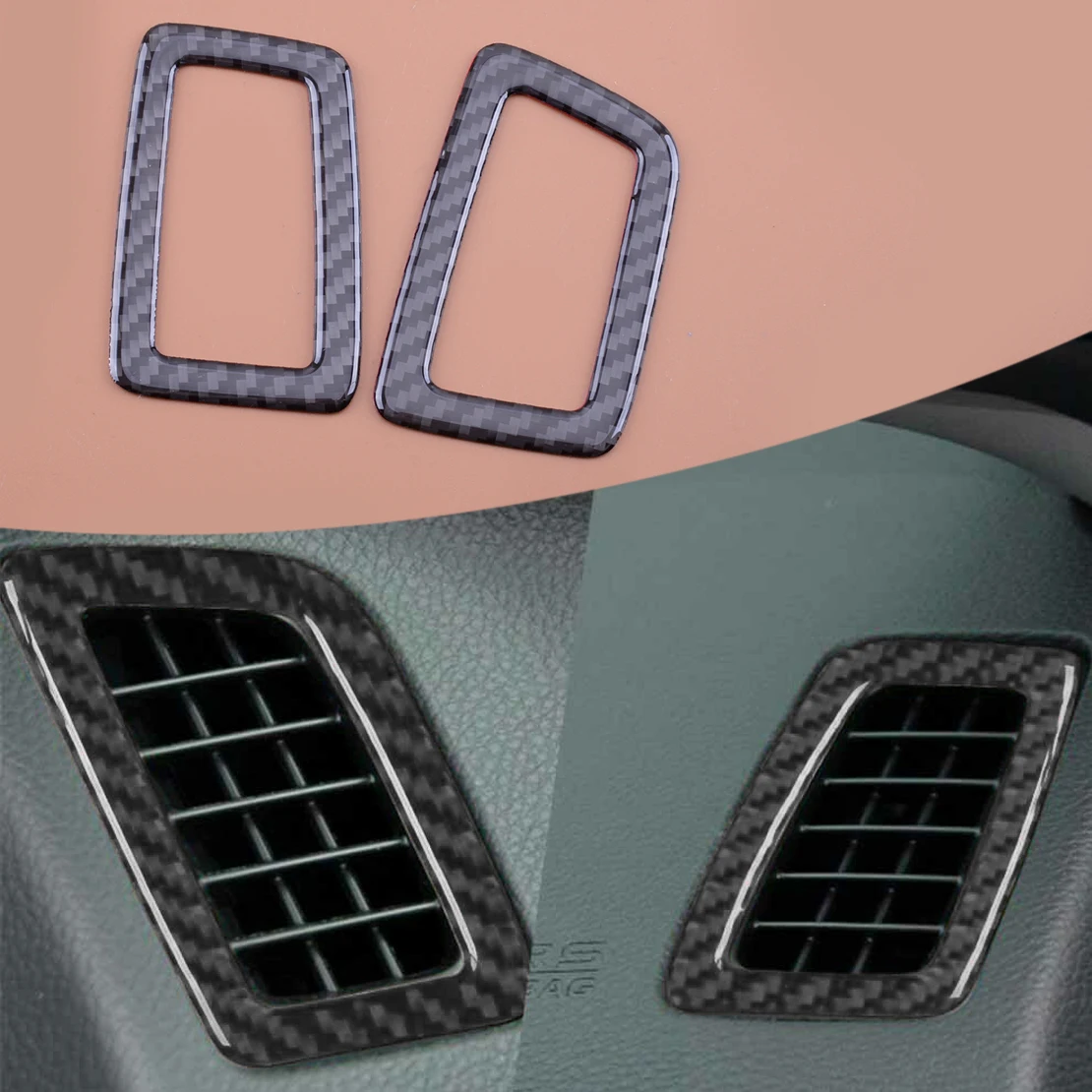 

2 шт., передняя левая и правая накладки на воздуховод автомобиля Honda Accord 2013, 2014, 2015, 2016, 2017, черное углеродное волокно