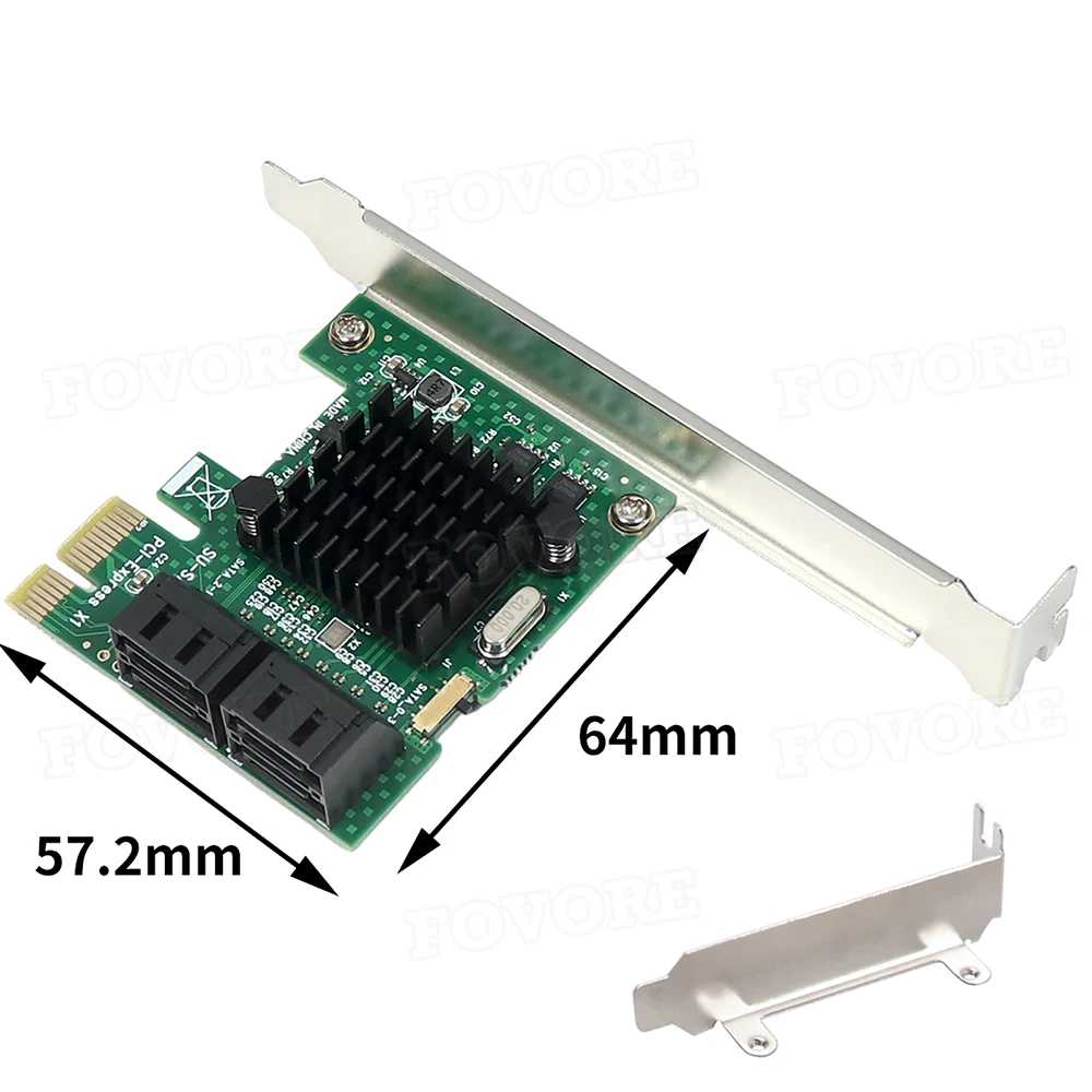 PCIE to SATA Expansion Card PCI Express x1 4 Ports 3 3.0 III 6Gbps SSD Controller PCI-e SATA3 Adapter Board For Windows |