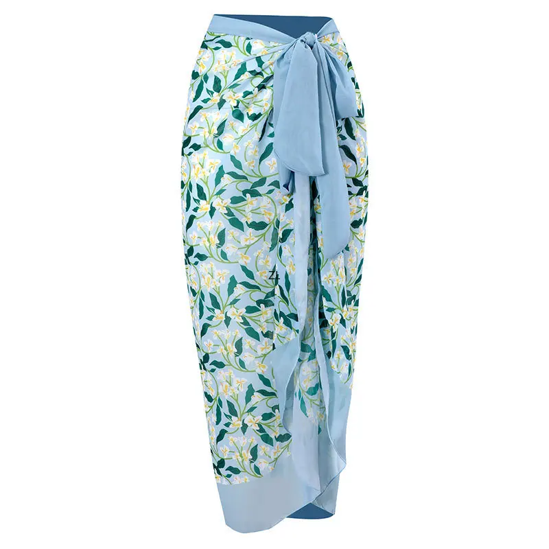 2023 New Fashion Two Pieces Swimsuit Bikini and Skirt Summer Women Ruffle Swimwear Leaf Print Luxury Elegant Bathing Suit
