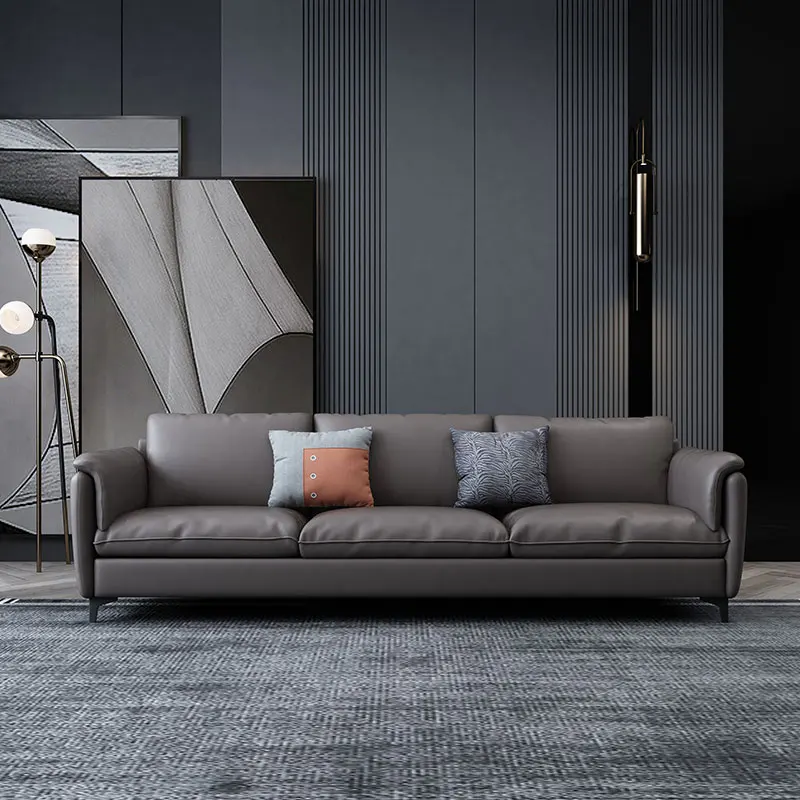

Recliner Luxury Nordic Sofa Leather Lounge Italian Sectional Puffs Couch Sofas Lazy Living Room Cadeira Gamer Furniture DWH