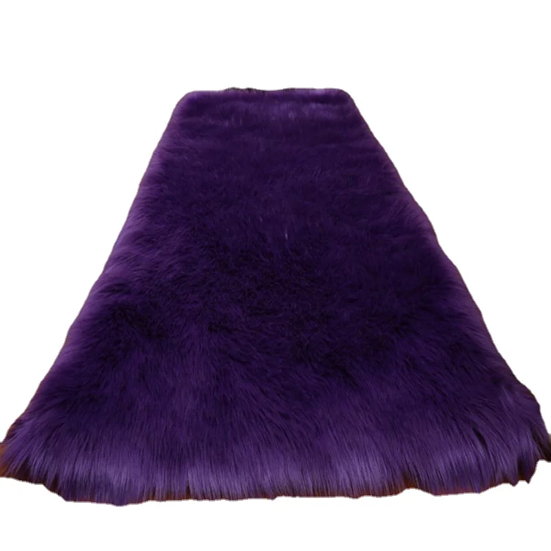 

MS.Softex Artificial Sheepskin Rugs Custom Made Faux Fur Cushion in Square Shape Bedroom Decrative Thick Plush Fur Cushion Mat