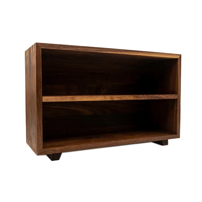 ł na blat z litego drewna zaślepką skrzynką figurką lalki POP MART stojak do przechowywania lalek drewno orzechowe w kolorze czarnym