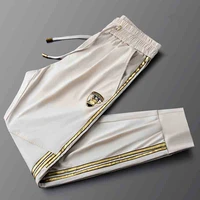 light luxury phnom penh ribbon ice silk casual sports pants mens summer thin section handsome mens sweatpants