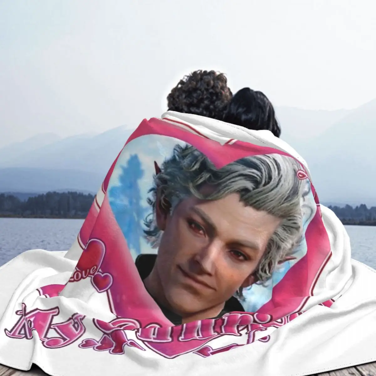 Флисовые одеяла I Love My Girlfriend Astarion Baldur's Gate игровые для дивана уличное супер