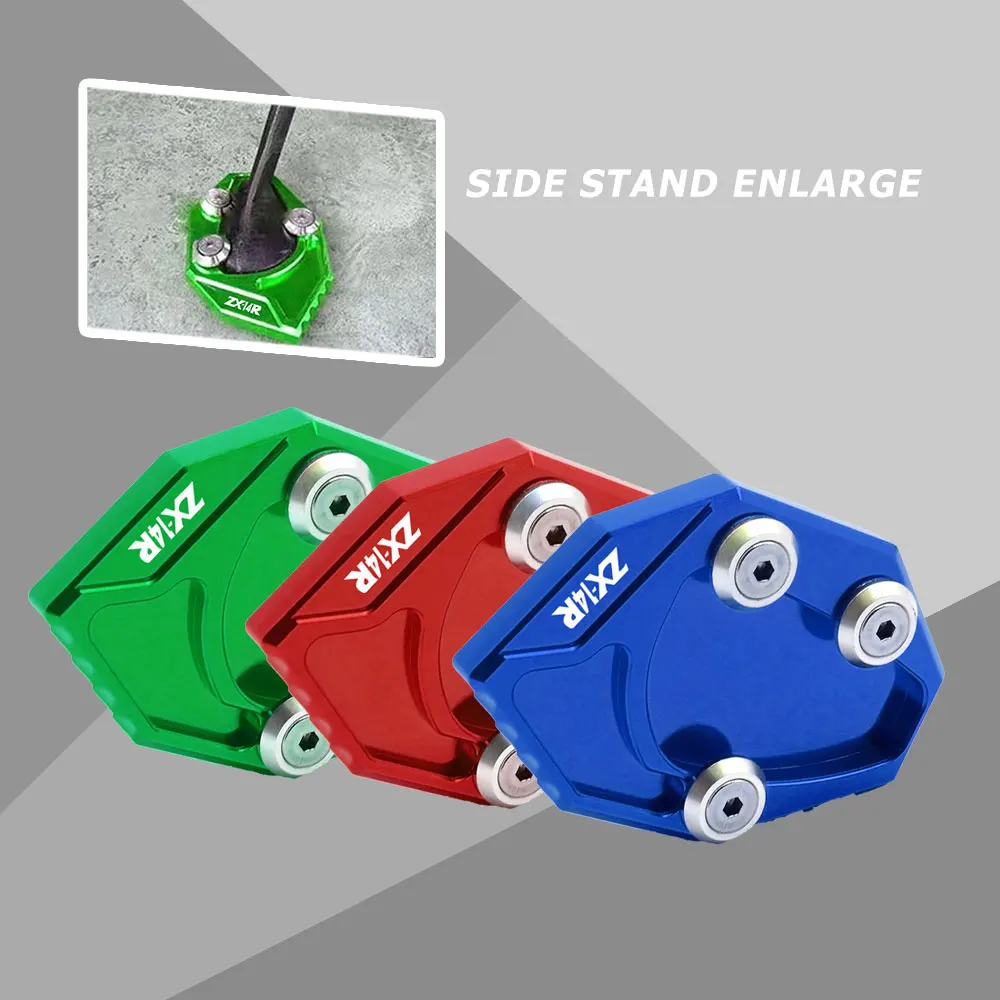 

High quality Motorcycle Side Kickstand Stand Plate Side Stand Enlarge For KAWASAKI NINJA ZX14R ZX-14R ZX14 ZZR 1400 2006-2015