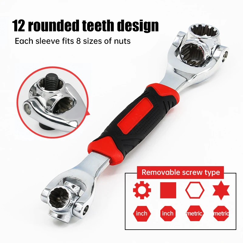 

Многофункциональный гаечный ключ с поворотом на 360 градусов, Набор торцевых ключей, мощный магнитный многоголовочный ключ, ручной инструме...