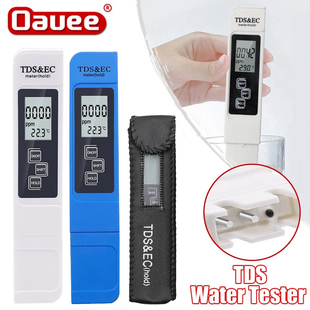 Digital Water Quality Tester TDS EC Meter Range 0-9990 Multifunctional Water Purity Temperature Meter TEMP PPM Tester Tools