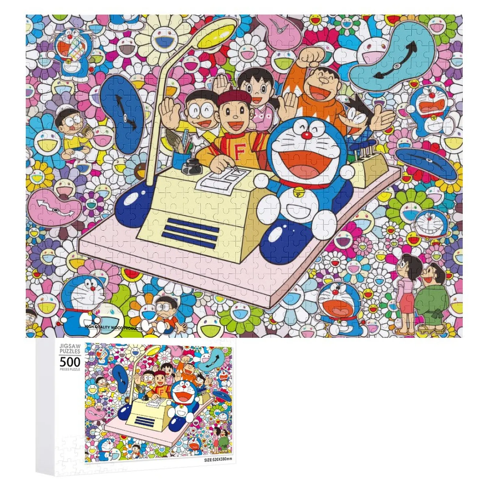 

300/500/1000 pieces of Bandai puzzle Doraemon cartoon pattern puzzle toy children adult collection hobby gifts