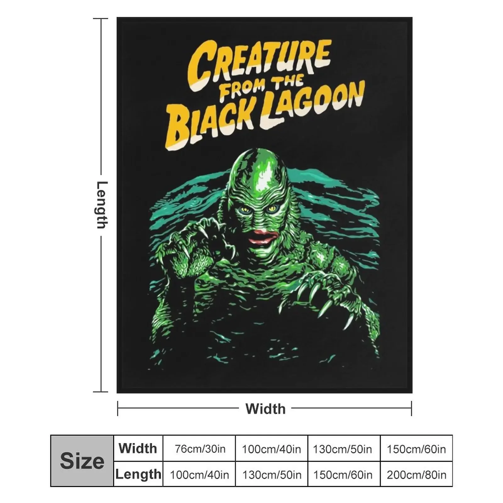 Ретро винтажное одеяло Существо из черной лагуны движущееся декоративное мягкие