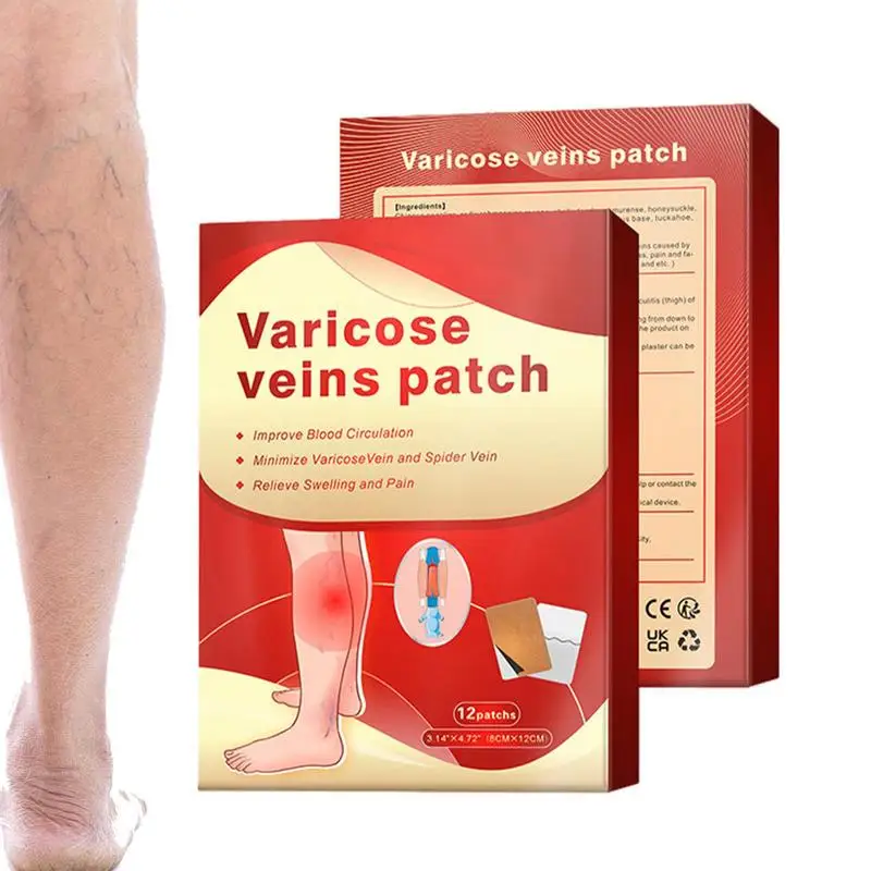 

Vein Patches 12PCS Leg Circulation Paste For Men Women Effective Spider Vein Massage Treat Improve Circulation Soothe Swollen