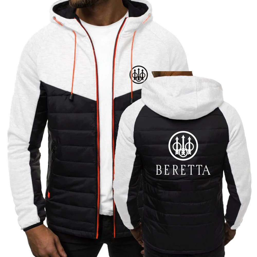 

Beretta Firearms Printed New Spring Autumn Mens Hoodies Classic Fashion Male Casual Long Sleeve Solid Color Padded Zipper Jacket