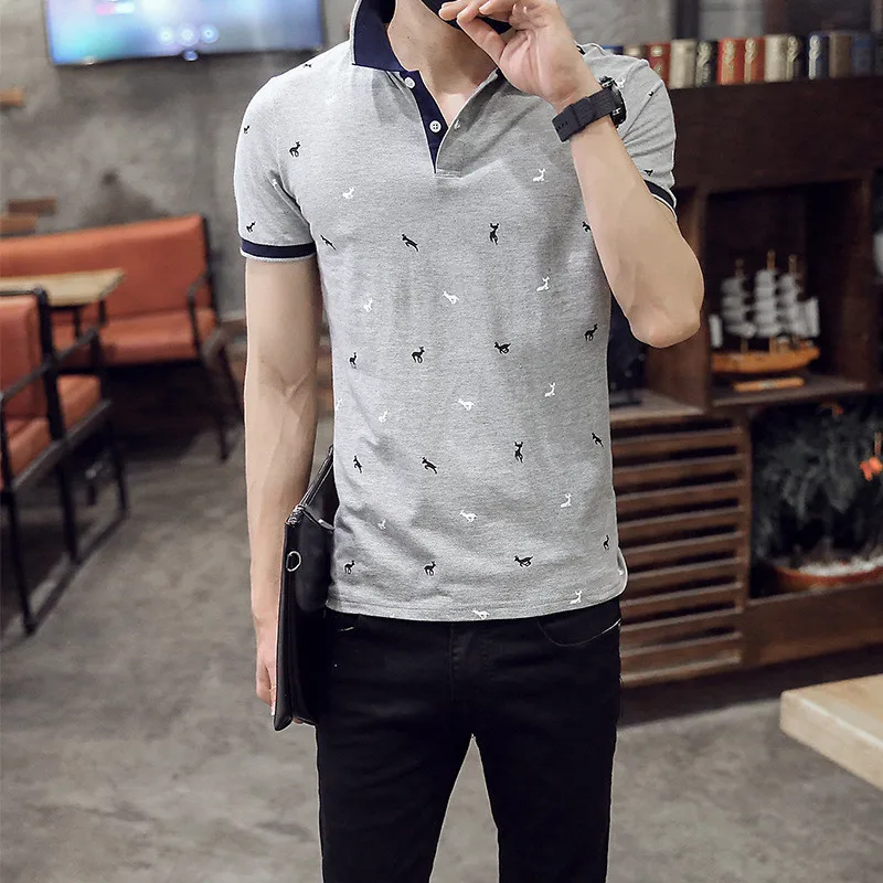 

C1133-2020Summer new men's T-shirts solid color slim trend casual short-sleeved fashion