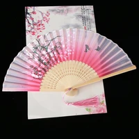 1pc retro style silk folding fan art craft gift classical dance bamboo fan home decoration ornament