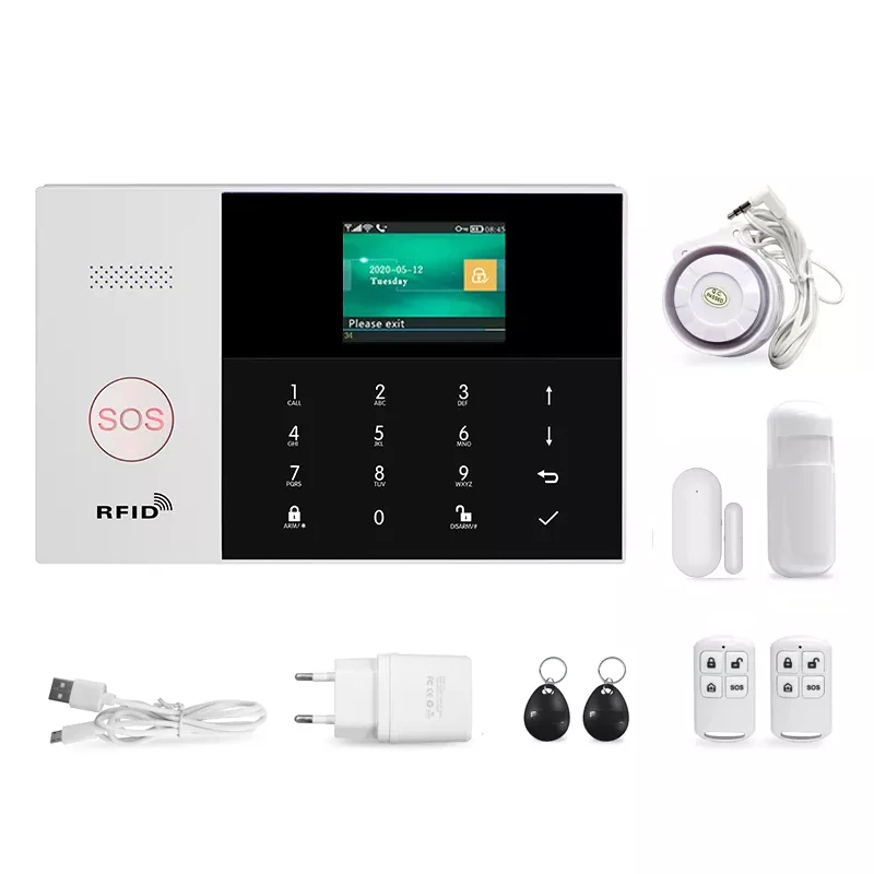 

Беспроводной Wi-Fi 4G LTE GSM GPRS противокражный домашний охранный прибор Anzhiyi Tuya с датчиками для окон и дверей