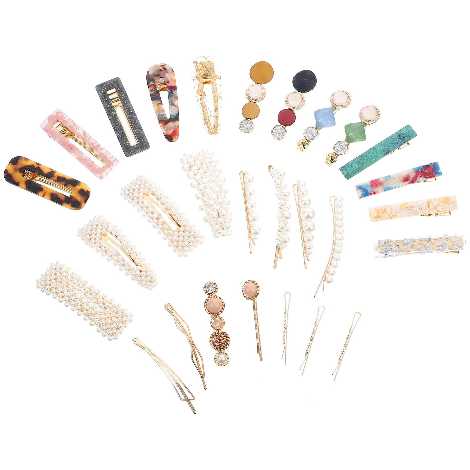 28 шт. набор заколок для волос с жемчугом декоры элегантные заколки изысканные