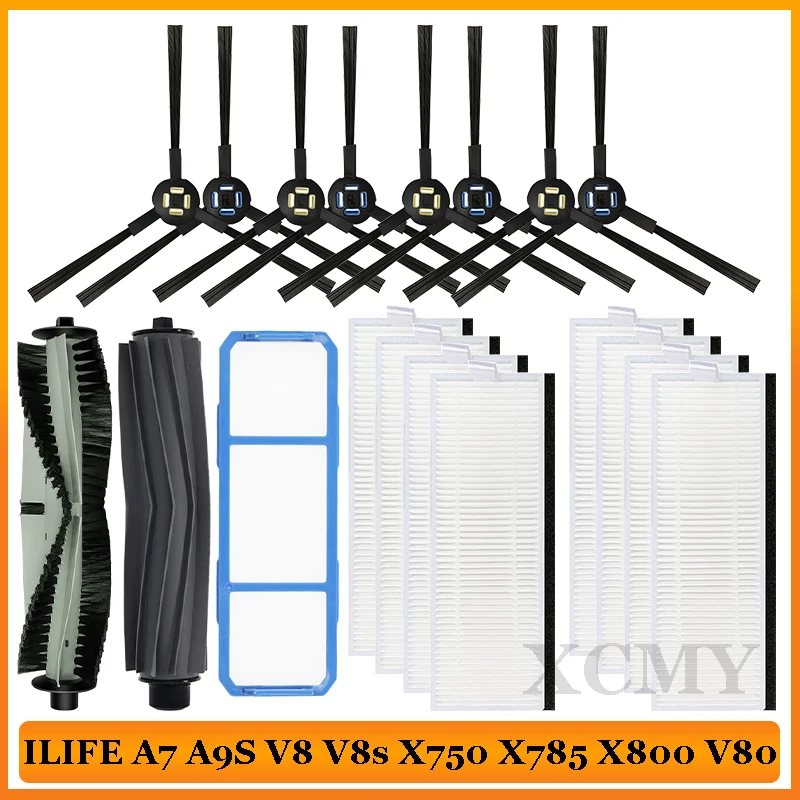 

For iLife A7 A9 A9S V8 V80 V8s X750 X785 X800 Silvercrest SSR1 SSRA1 DEXP LF-800 Roller Main Brush Side Brush HEPA Filter Parts