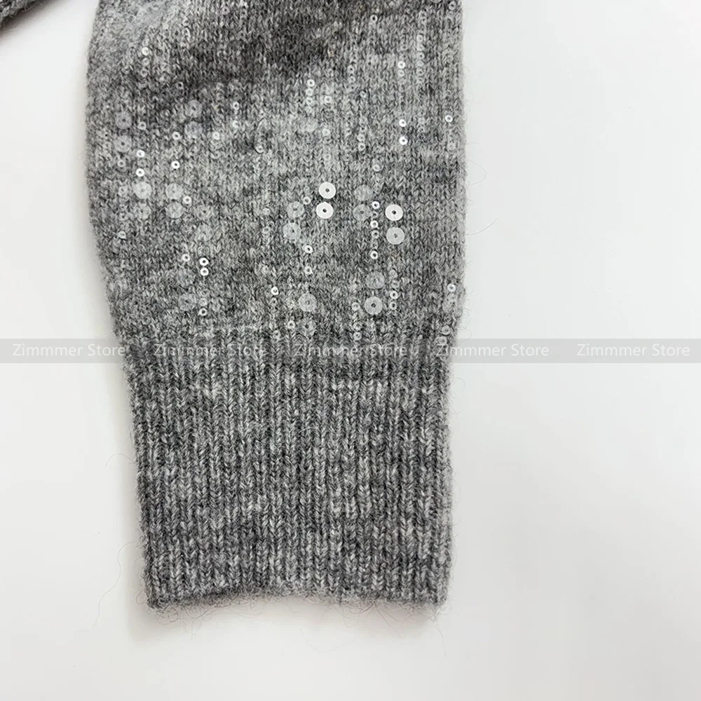 Модный женский осенне-зимний новый тяжелый кашемировый вязаный кардиган с