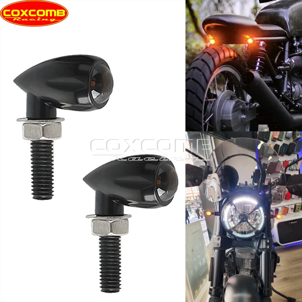 Фото Светодиодный указатель поворота мотоцикла, мигалка, мини-пуля для Benelli Ducati YAMAHA FZ YZF MT BMW Kawasaki, мигалка, сигнальная лампа №2