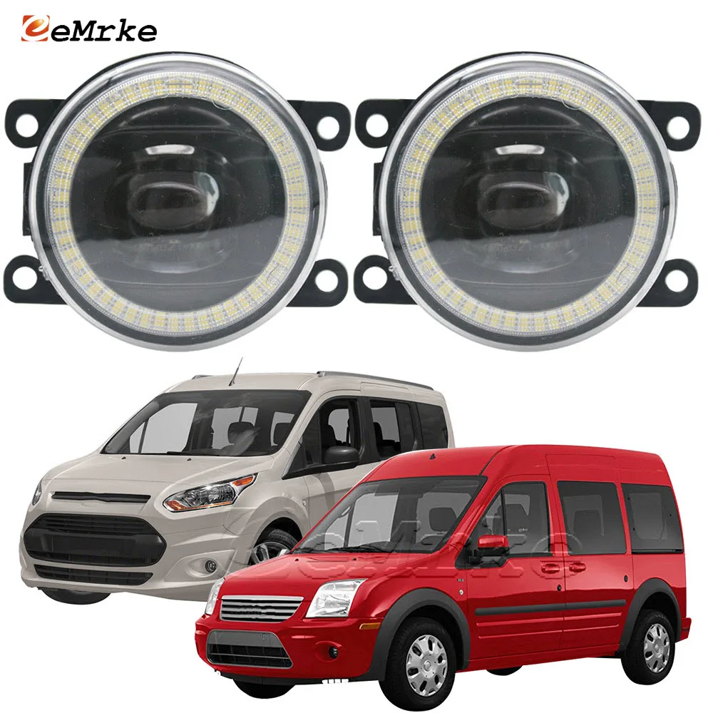 

Светодиодная противотуманная фара в сборе, линза для Ford Tourneo Connect / Transit Connect 2009 ~ 2018, дневные ходовые огни Angel Eye DRL, автомобильные Ptf 15 Вт